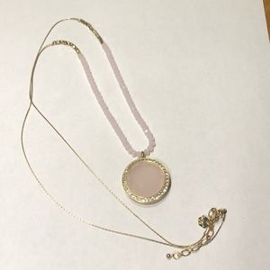 Retired Origami Owl Rose Quartz Necklace